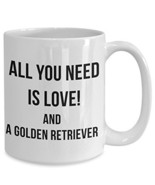 All You Need Is Love And A Golden Retriever Mug - Dog Lover Coffee Cup -... - £12.98 GBP