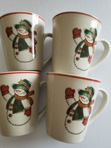Set of Four (4) ~ Snowman ~ Holiday ~ Stoneware Mugs - £17.60 GBP