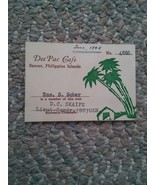 043 VTG Des Pac Cafe Card 1945 Samar Philippine Islands USN Navy Club - £15.63 GBP