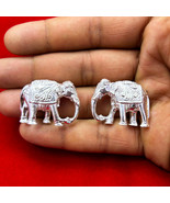 Solid 925 Sterling Silver Elephant Statue, Elephant Article Customized Elephant - $108.11
