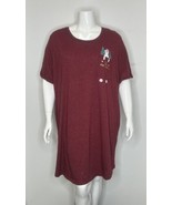 George Plus Women&#39;s Rolled Sleeve Nightshirt Dress Maroon 4X - £10.28 GBP