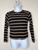 Rue21 Womens Size XL Black Stripe Rib Knit Shirt Long Sleeve - £8.43 GBP