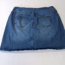 S.C. & Co Denim Skort Women's Large Blue Cotton Blend Pull On Stretch Mini Skirt image 2