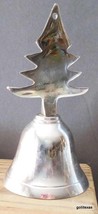 Vintage Silver Tone Bell with Christmas Tree Mikasa 4.5&quot; Made in India - £11.87 GBP