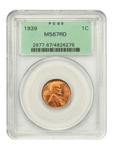 1939 1c PCGS MS67 RD (OGH) - $254.63