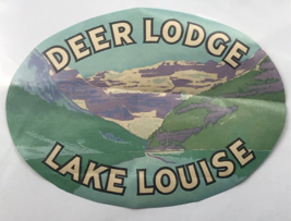 Vintage Deer Lodge Lake Louise Alberta Canada Banff National Park Oval Label - £7.62 GBP