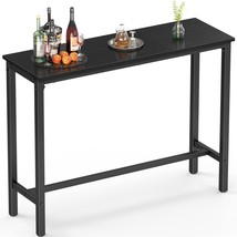 Bar Table, 47&quot; Pub Table High Top Table Rectangular Bar Height Table Sofa Consol - £147.61 GBP