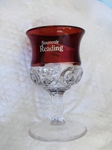 E.A.P.G. Ruby Stain “ Sunken Bullseye“ Souvenir Reading Pa. Wine Glass - £35.38 GBP