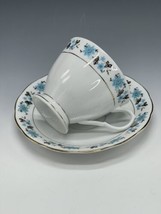 Vintage Moss Teacup &amp; Saucer Green Mark China Floral A50 - $21.18