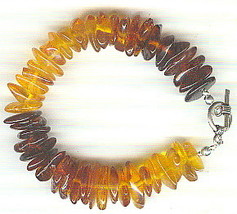 Large Mixed Amber Nugget Bracelet with Toggle Clasp  - $35.00