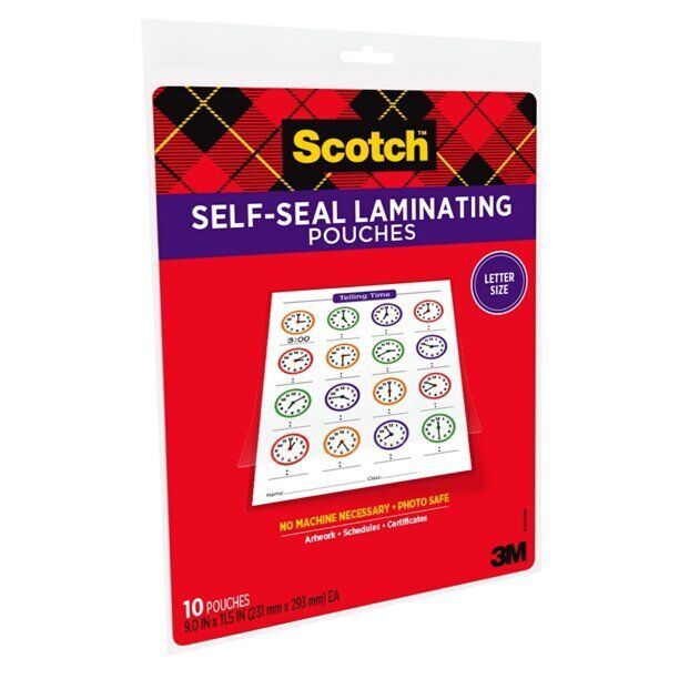 Scotch Self-Seal Laminating Pouches, 10 count, 8.5" x 11", 3 mil Thick Item image 3