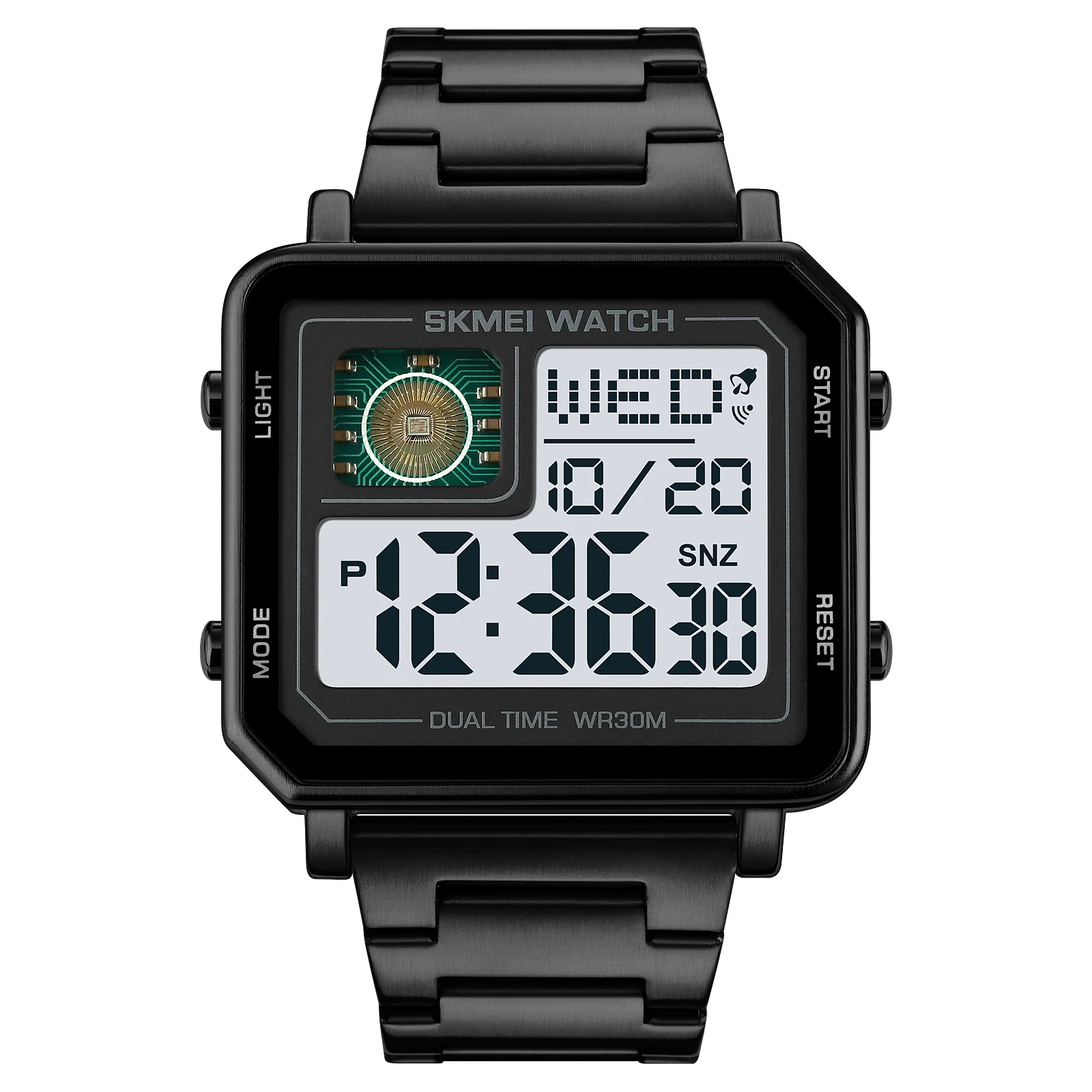 Watch  2033  Style Open Chip Men Watch Casual  Waterproof LED Mens Square Electr - £48.22 GBP