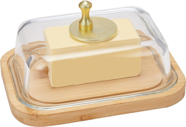 BTWD Glass Butter Dish with Lid for Countertop and Refrigerator, Large Butter Ke - £17.99 GBP