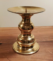 Vintage Large Brass Candle Holder For Large Candles - £25.77 GBP