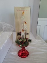 Cracker Barrel Christmas Acrylic Led Candles New Glitter Kitsch Yesteryear Decor - £17.06 GBP