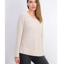 Style &amp; Co Women L Winter White Long Sleeve Cable Knit Sweater NWT DE12 - £18.92 GBP