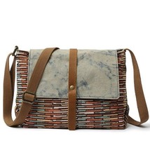 Fashion Canvas Designer Messenger Bags Youth Canvas Leather Crossbody Bag - £69.28 GBP