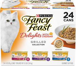 Gravy Wet Cat Food Variety, Delights with Cheddar Grilled Collection  (24) 3 Oz - £18.01 GBP+