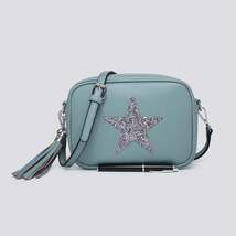 Cadet Blue Cross Body Handbag with Silver Star - $45.95