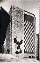 Postcard Coventry Cathedral Porch &amp; Epstein&#39;s Bronze St Michael Conflict Devil  - £3.94 GBP