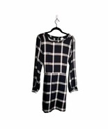 A NEW DAY Size Medium Black White Shirt Dress Tie Back Gold Metallic Thread - $17.99