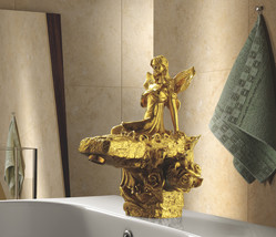 Single hole gold sink faucet artistic Flower Fairy basin faucet luxuriou... - $685.00