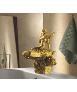 Single hole gold sink faucet artistic Flower Fairy basin faucet luxuriou... - £537.42 GBP