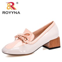  New Style Patent Leather Medium Heels Pumps Women Comfortable Mixed Color Offic - £42.01 GBP