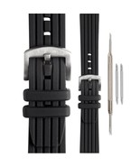 Morellato Brenta Rubber Watch Strap - Black - 20mm - Satin-finish Stainl... - $37.95