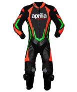 MEN,S APRILIA  RED &amp; BLACK MOTORCYCLE 1&amp;2 PIECES RACING LEATHER SUIT CE-... - $299.00