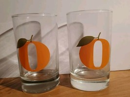 Vintage Libbey 4&quot; Orange Juice Glasses Letter O Set Of 2 - £17.00 GBP