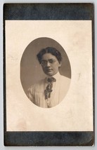 RPPC Edwardian Woman in Glasses Guess Who? Masked Photo c1908 Postcard H28 - £7.93 GBP