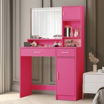 Pink Vanity Desk with Mirror &amp; LED Lights - €171,13 EUR