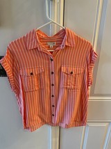 Ladies stripe orange top size SM - $9.00