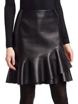 Stylish BLACK Genuine Soft Lambskin Leather Women&#39;s Skirt Handmade Party... - £85.23 GBP