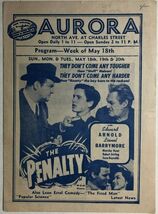 THE PENALTY Andy Hardy Dionne Quints etc. 1941 handout Aurora Theater Ba... - $14.84