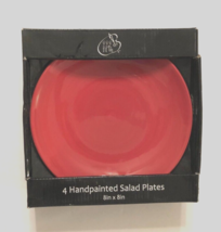 Vintage 90s Christmas 222 Fifth Red Salad/Dessert Plates Set 4 Old Stock - £12.56 GBP