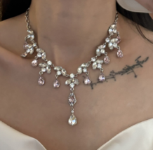 Full of diamond tassel crystal pendant necklace women&#39;s advanced sense o... - €17,32 EUR