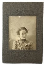 Small Antique Photograph on Board of Young School Girl Neck Covered - £6.39 GBP