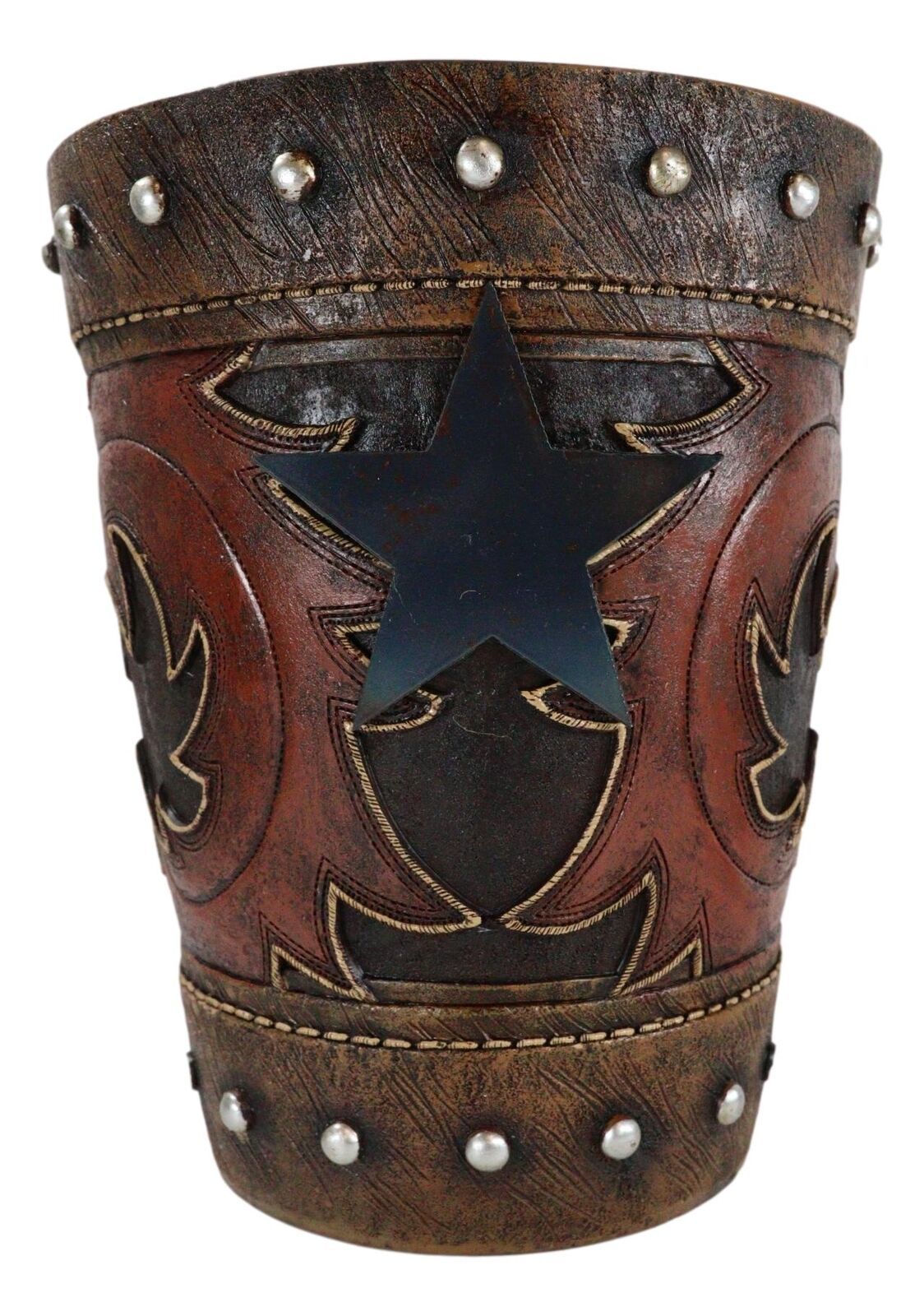 Rustic Western Lone Star Cowboy Country Bootcut Dry Waste Basket Trash Bin