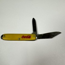 Coca-Cola Folding Pocket Knife Yellow Marked USA Vtg - £10.05 GBP