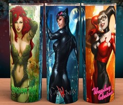 Sexy Comic Girls Tumbler Catwoman, Poison Ivy &amp; Classic Harley Quinn - £15.14 GBP
