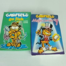 lot of 2 GARFIELD Card Games Go Fish &amp; Magic Cards #1 Vintage Box Not Pe... - $22.76
