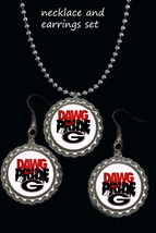 Georgia Bulldogs bull dogs earring and necklace set Dawg pride nike symbol - £6.76 GBP