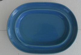 Vintage Signature Carnivale Pastel Blue Color Stoneware Oval Serving Pla... - $34.95