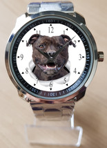 Staffie American Staffordshire Terrier Dog Pet Unique Wrist Watch Sporty - $35.00