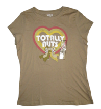 Vintage Disney Women&#39;s Chip And Dale TOTALLY NUTS Cotton Fitted Tee Size XL - £78.44 GBP