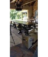 Handmade X frame 14ft farmhouse Table &amp; 4 benches viaBurlap - $176,209.55 MXN