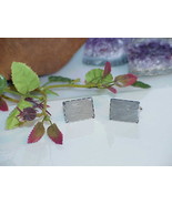 Lamode STERLING Silver Cuff Links Cufflinks Rectangular Scalloped edge V... - $24.74