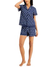allbrand365 designer Womens Notched Collar Pajama Shorts Set,Mini Floral... - £39.30 GBP